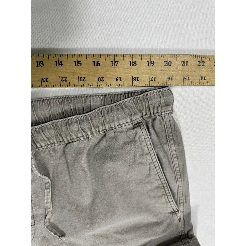 Eddie Bauer Mens 2XL Hemp Blend Drawstring Pants Gray Straight Leg Outdoor Chino
